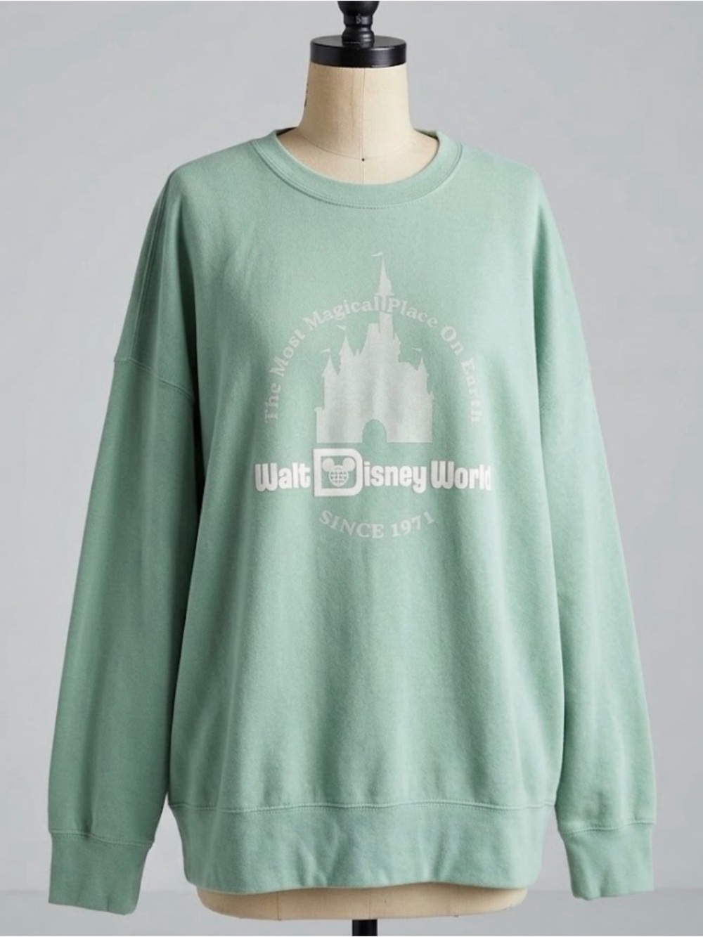 Disney Parks Walt Disney World Oversized Crewneck Sweatshirt Castle Mickey XL